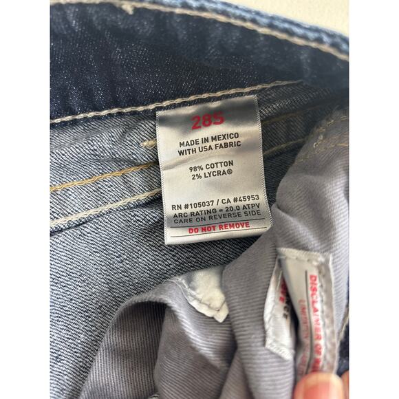 Ariat Fire Resistant Midrise Dark Blue Wash Bootcut Work Jeans Size 28 Short - Picture 6 of 15